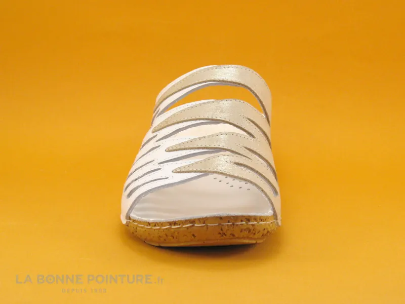 Achat chaussures Karyoka Femme Mule, vente Karyoka BAMBOU - Blanc Platine - Mule bicolore Femme