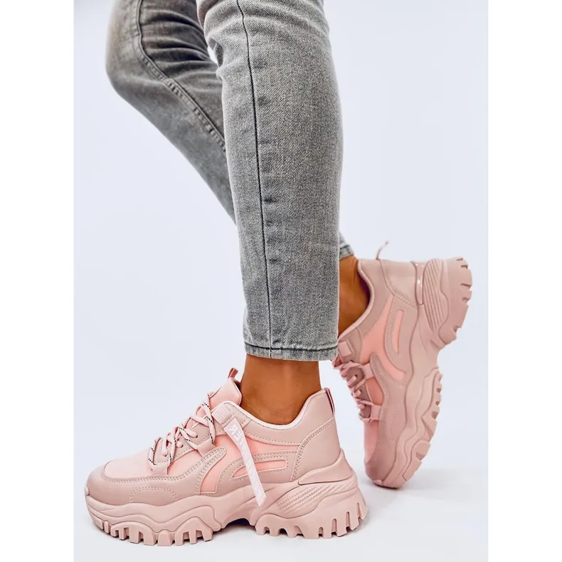 Bains Baskets compensées roses