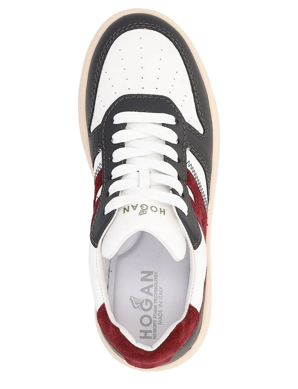Baskets Hogan H630 en cuir blanc et gris