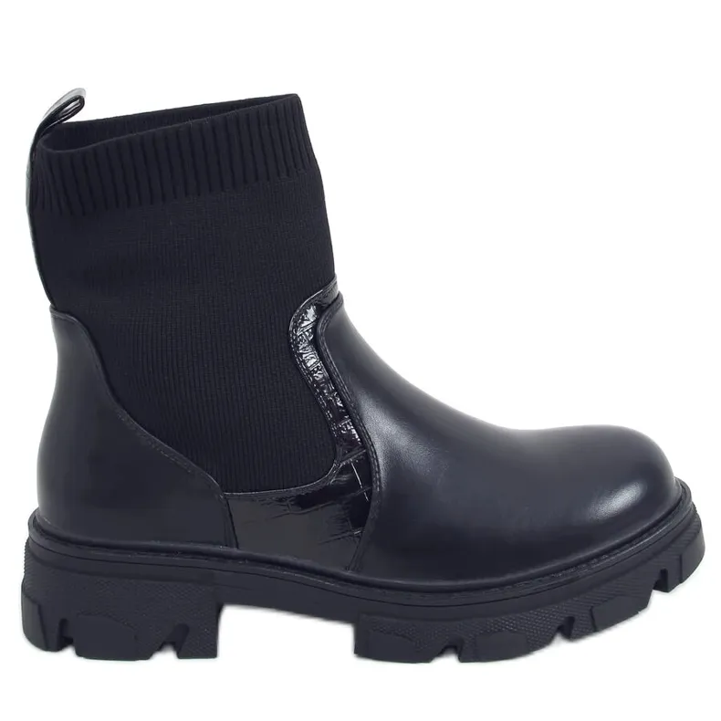 Boots à tige chaussette Sonoria Black le noir
