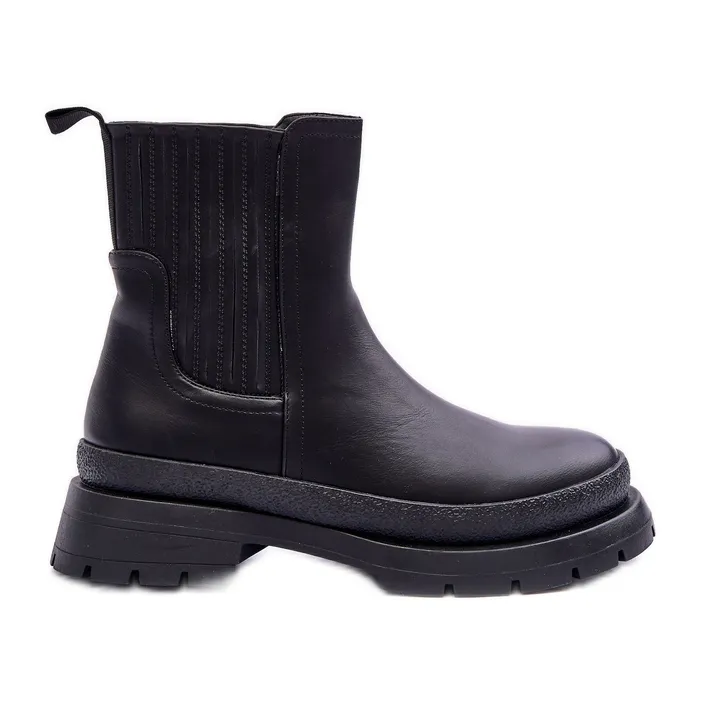 Bottines en cuir épaisses Bottines Chelsea Black Rosan le noir