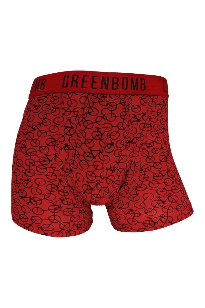 Boxer rouge motif vélo