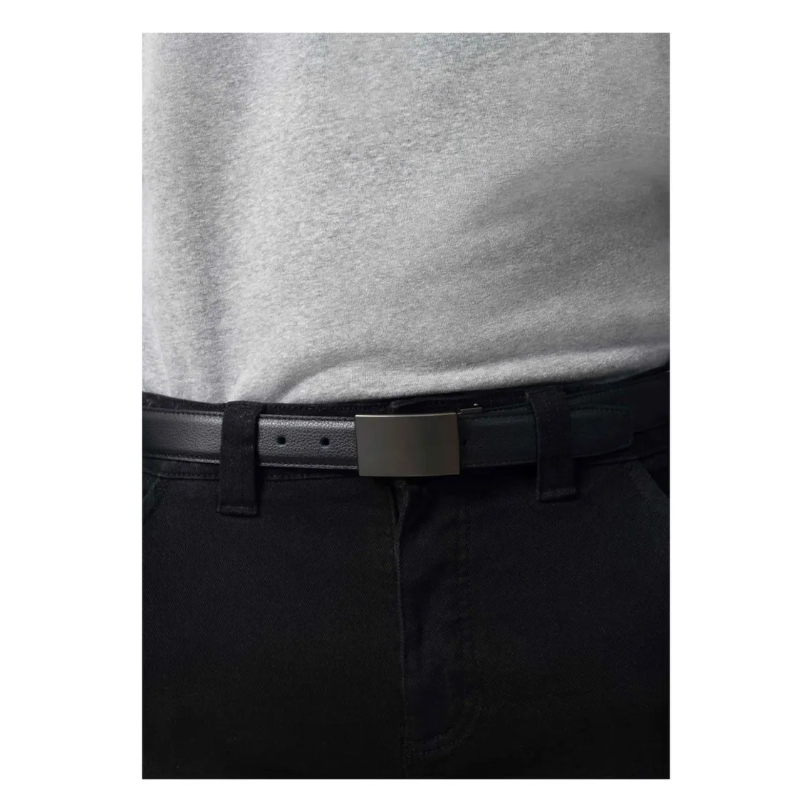 Ceinture ajustable - Cuir de vachette noir Ray | 3 Suisses