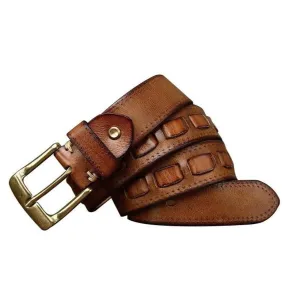 Ceinture en cuir pour femme ou homme, modèle Alfnia