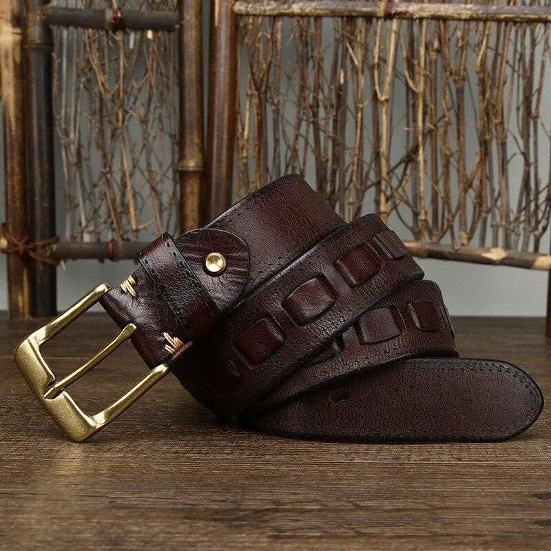 Ceinture en cuir pour femme ou homme, modèle Alfnia