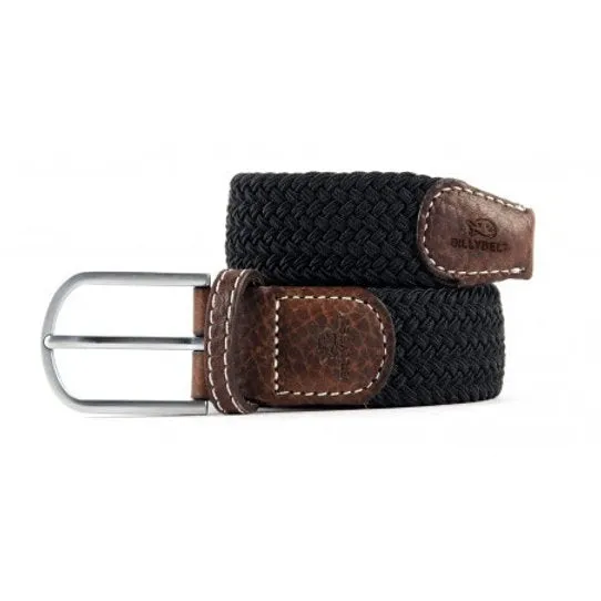 Ceinture tressée élastique BillyBelt - Noir réglisse