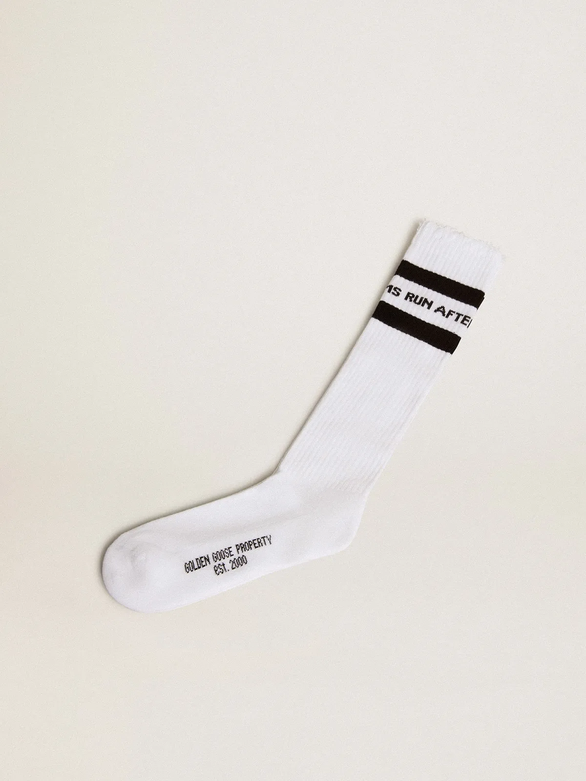 Chaussettes hautes en coton avec finitions usées | Golden Goose