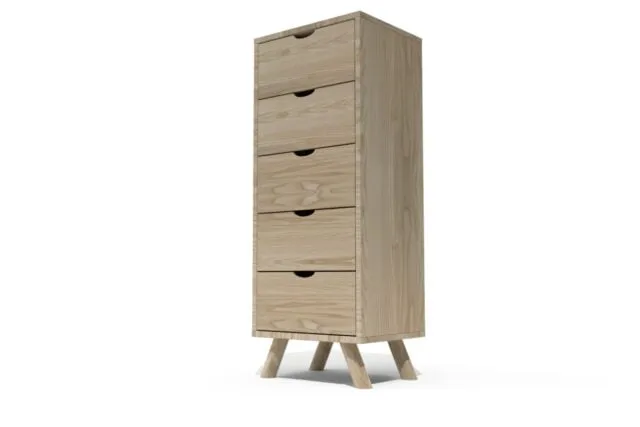 Chiffonnier Scandinave bois 5 tiroirs Viking - ABC Meubles - Marques de France