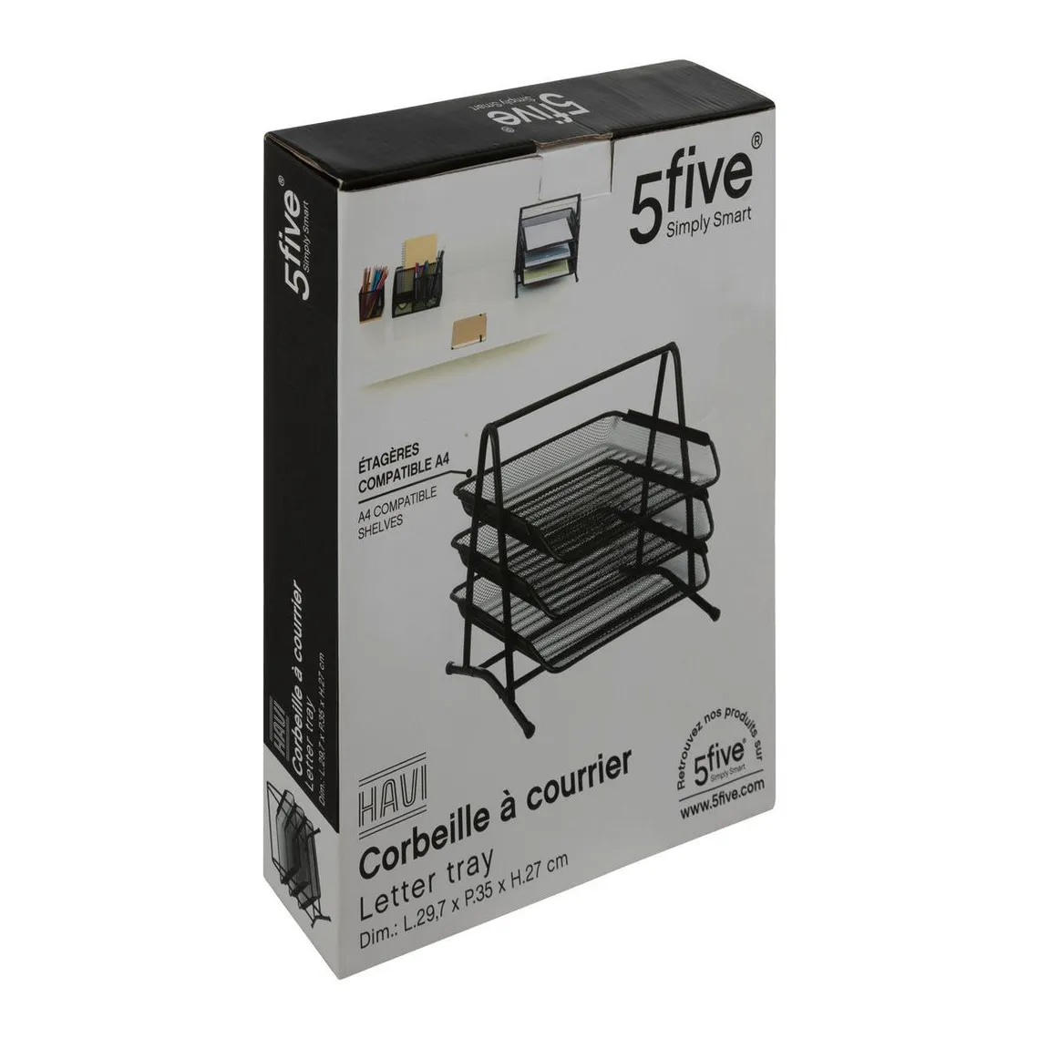 Corbeille Courrier Havi Noir | 3 Suisses