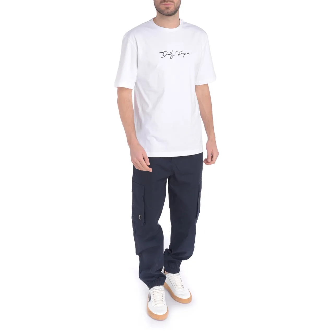 Daily Paper  Pantalon cargo en coton bleu