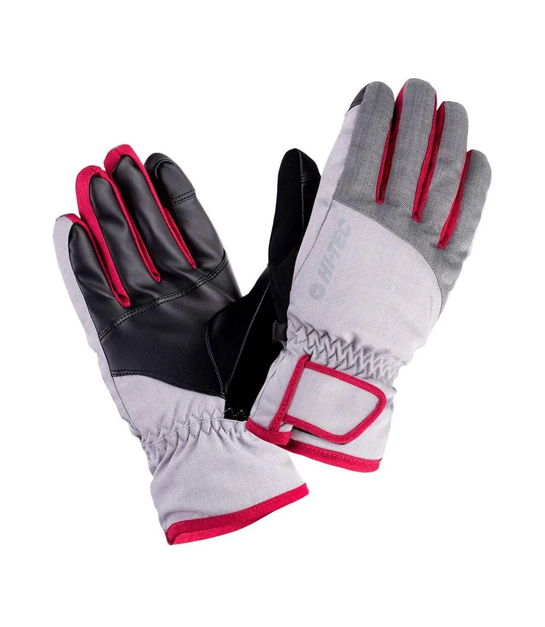 Gants de ski huri femme gris chiné / gris clair / pourpre Hi-Tec