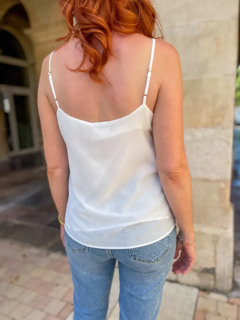 Gaston top dentelle blanc