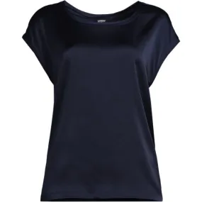 Haut Bi-Matière à Manches Courtes, Femme Stature Standard