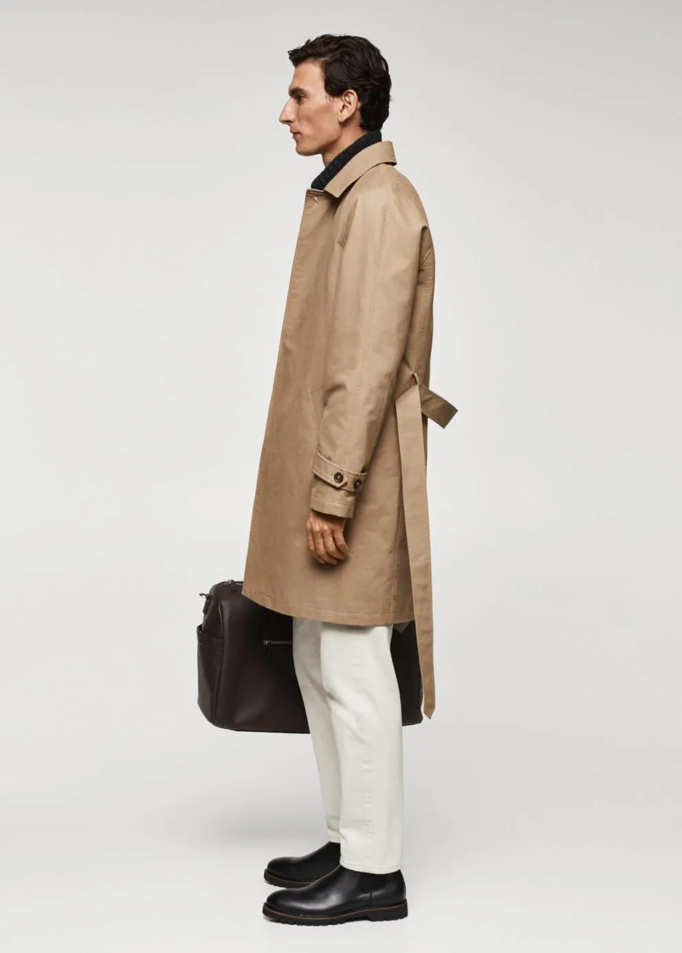 Manteaux | Homme MANGO Trench Matelassé Hydrofuge Marron Moyen