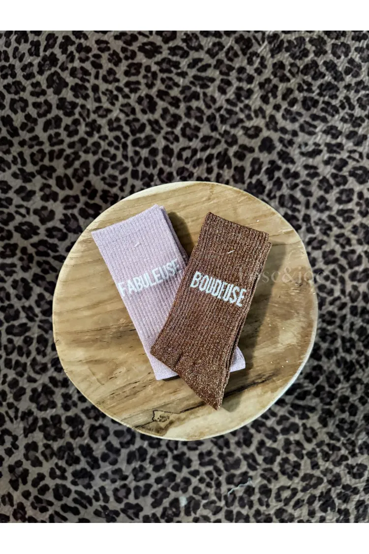 Pack Chaussettes à Paillettes "FABULEUSE" & "BOUDEUSE"