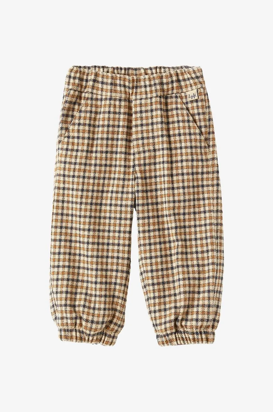 Pantalon carotte bébé en flanelle à carreaux