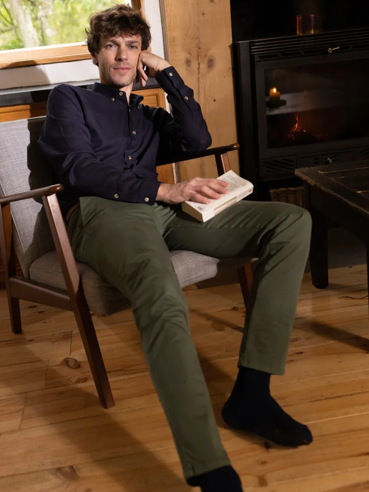 Pantalon chino olive