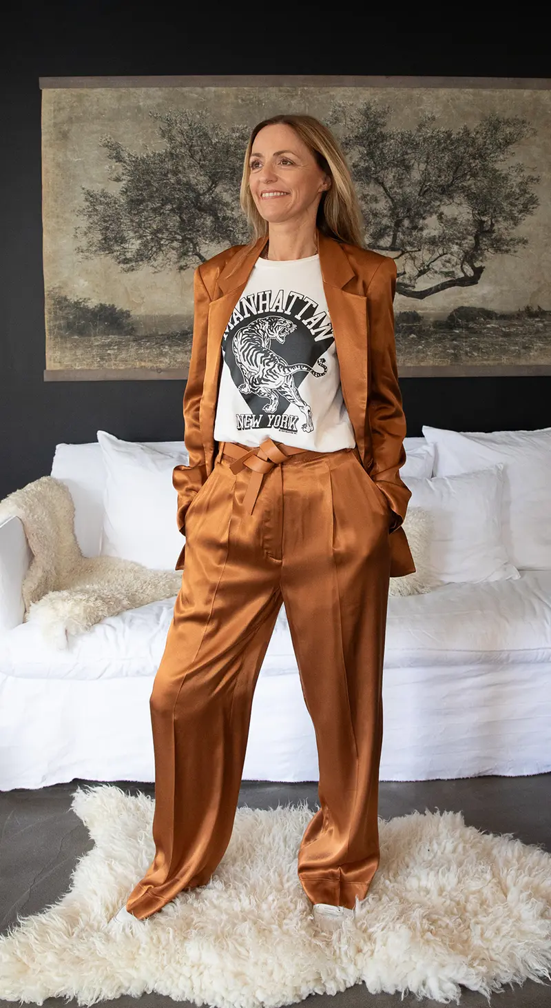 Pantalon Ellie Satiné Chestnut - Hod Paris | Les Chiquettes