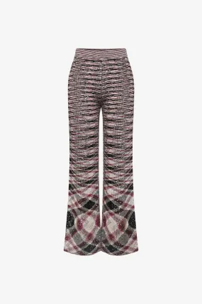 Pantalon large en maille à motifs et sequins