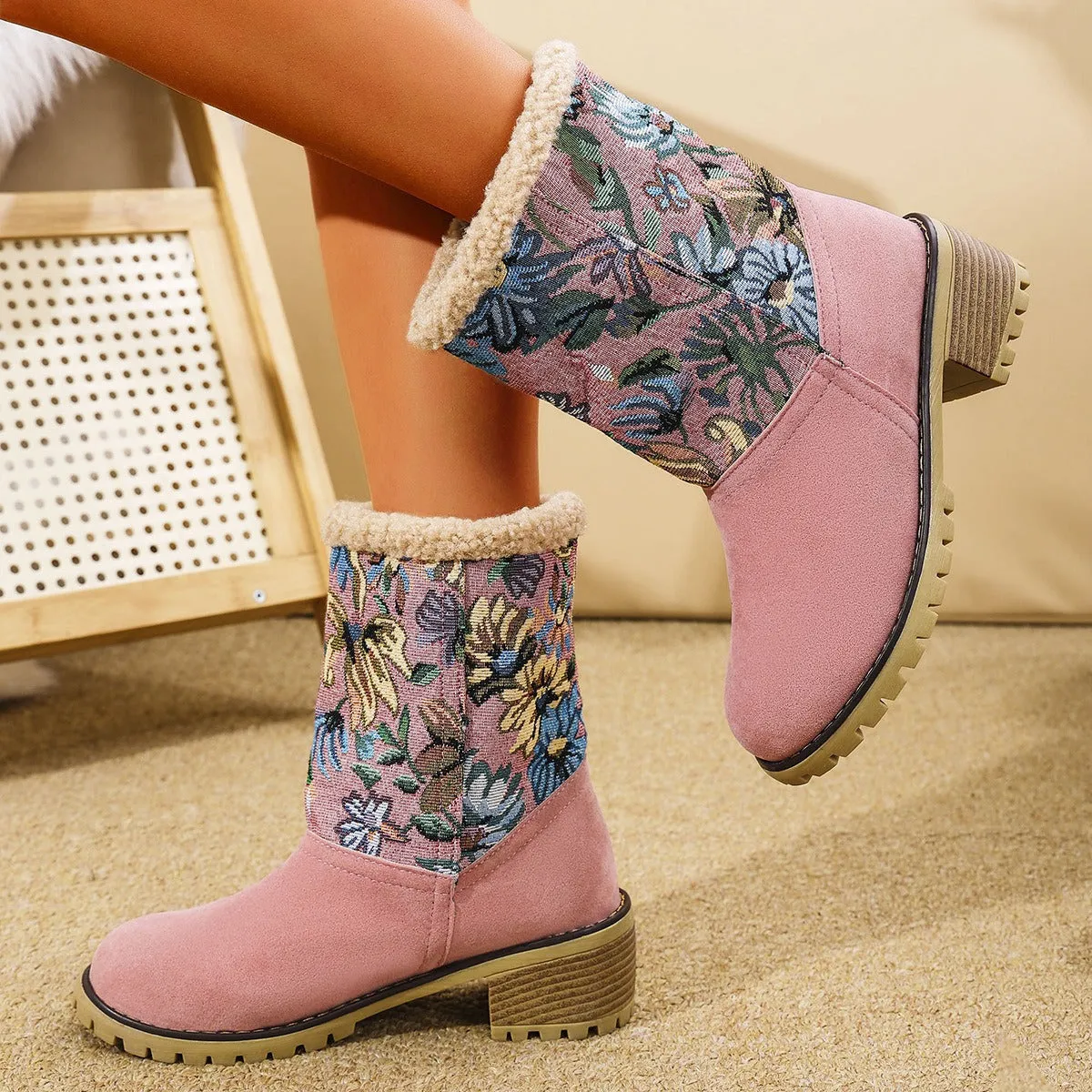Patrice - Bottes avec broderie florale