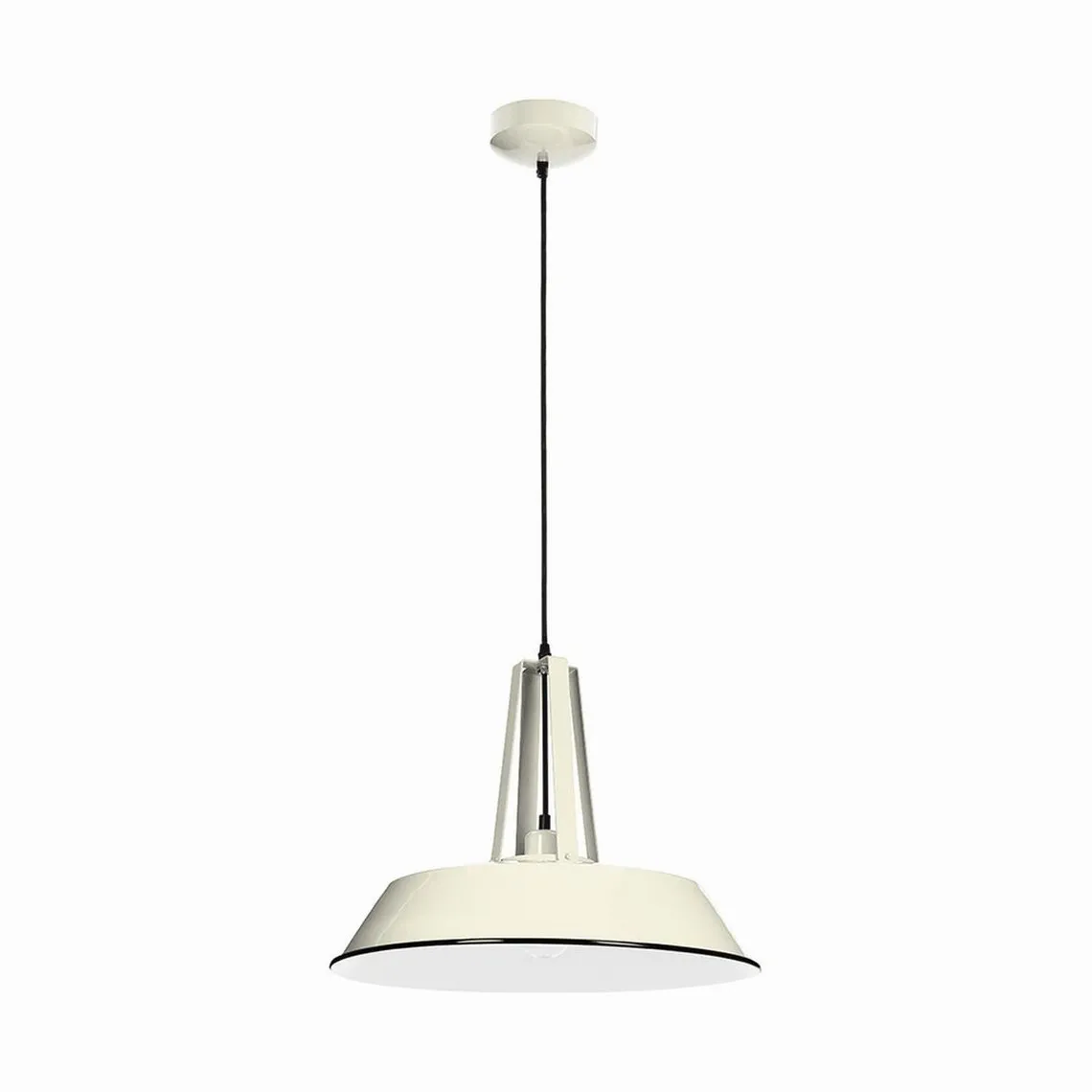 Pendentif 1xE27 60W H 166 cm Ivoire/Noir | 3 Suisses