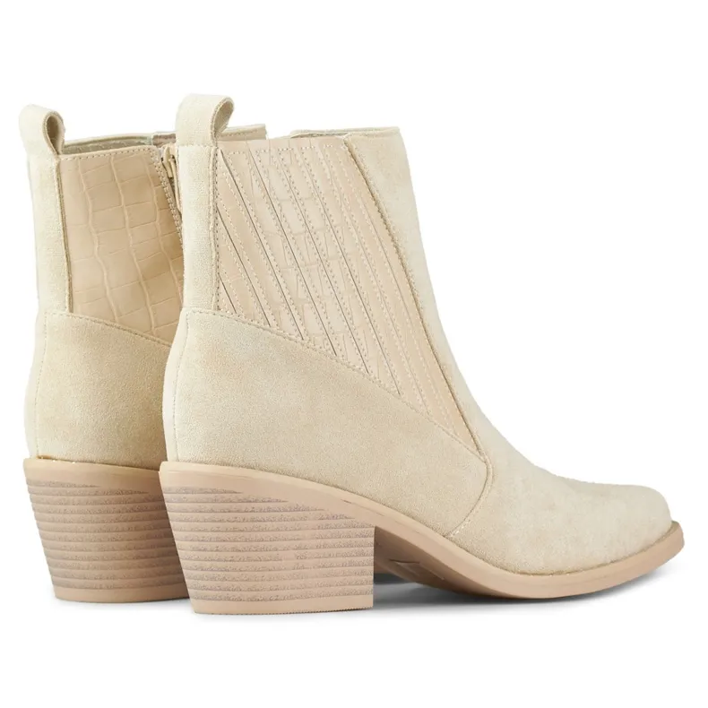 Santiags femme beiges