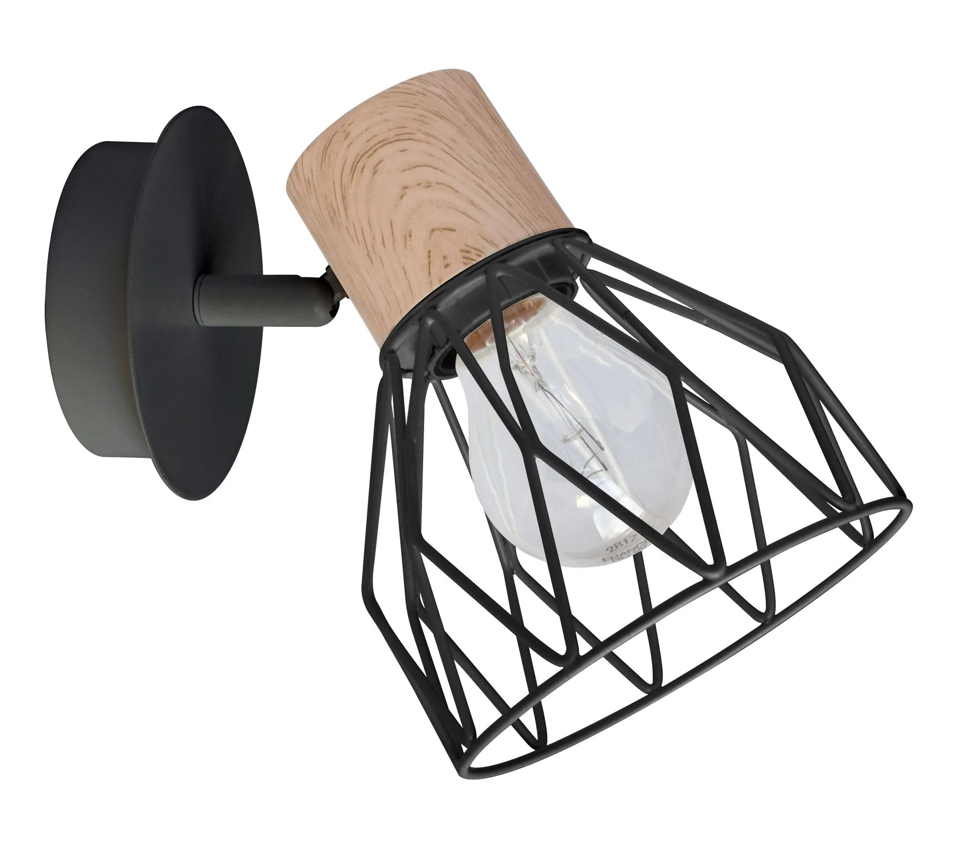 Spot 1 lumière D. 12 cm CLAYTON noir