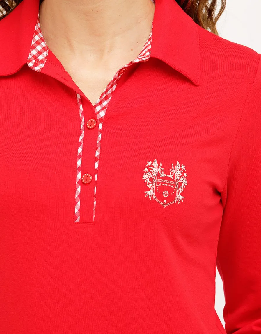 T-Shirt polo coton rouge - T-Shirts