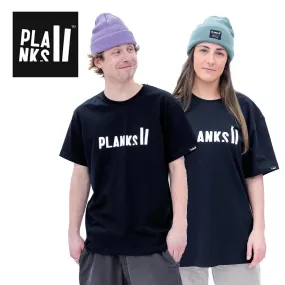 Tee-shirt PLANKS Logo Organic Noir Unisexe