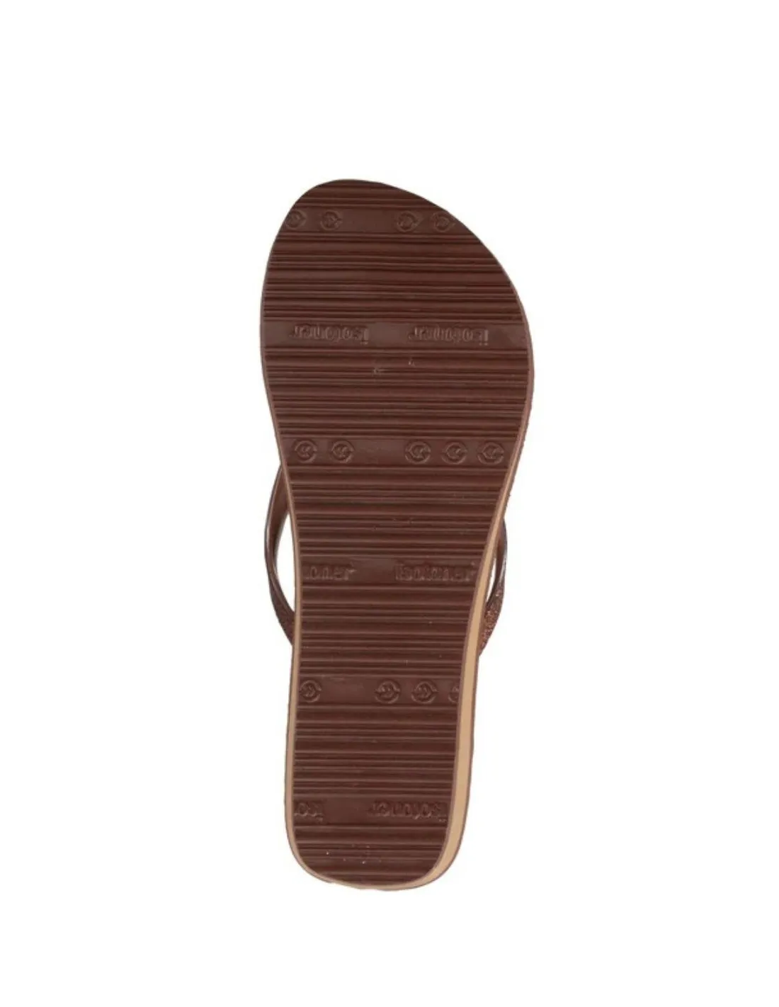 Tongs Femme talon Floral Isotoner Ref 57084 Marron