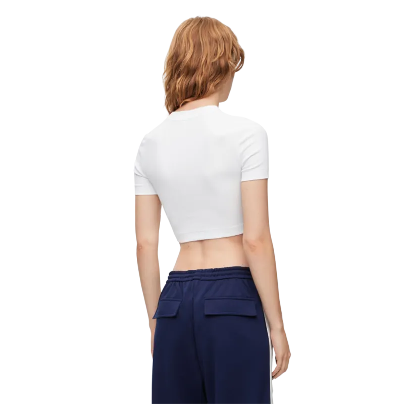 Top court coton blanc broderie logo anagramme